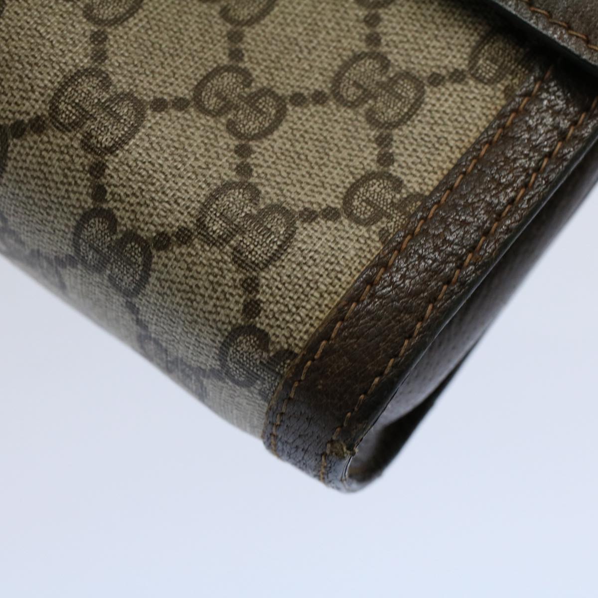GUCCI GG Canvas Web Sherry Line Clutch Bag Beige Red 41 014 3087 25 yk8666