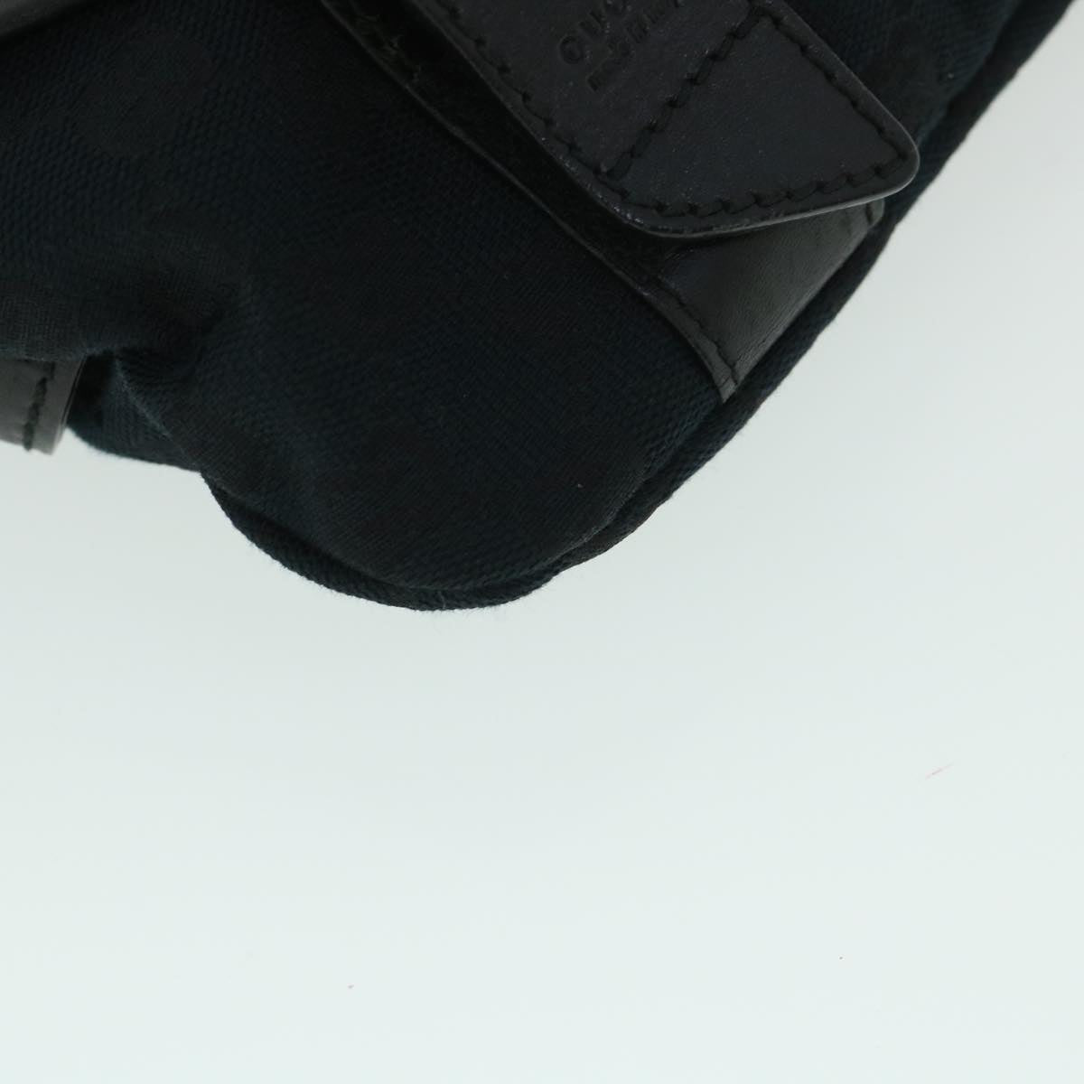 GUCCI GG Canvas Body Bag Leather Black 145851 yk8669
