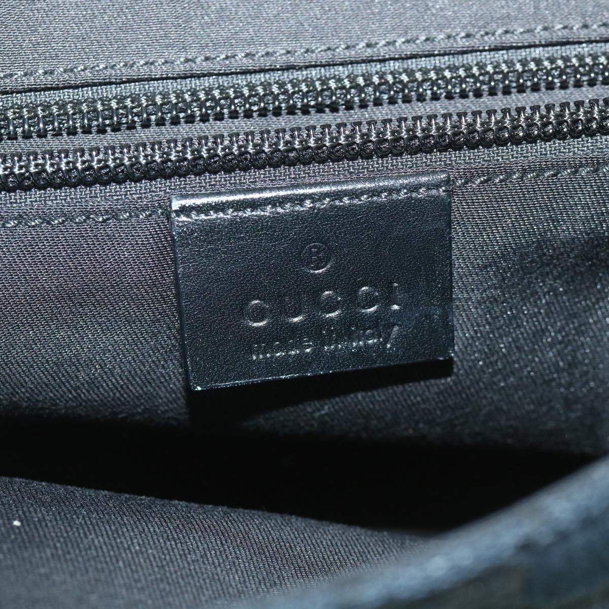 GUCCI GG Canvas Body Bag Leather Black 145851 yk8669