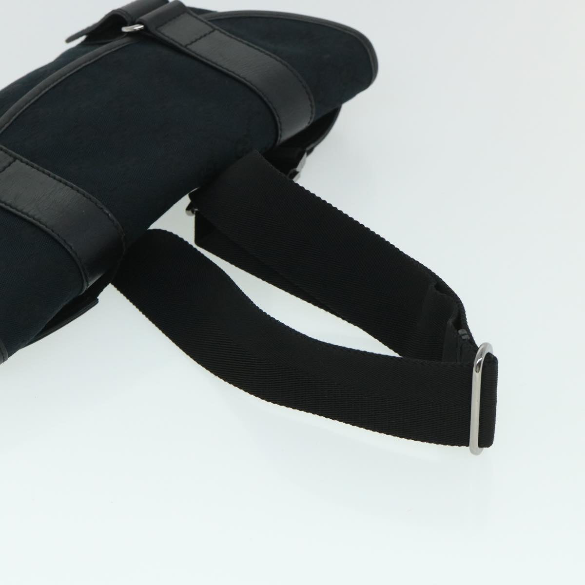 GUCCI GG Canvas Body Bag Leather Black 145851 yk8669