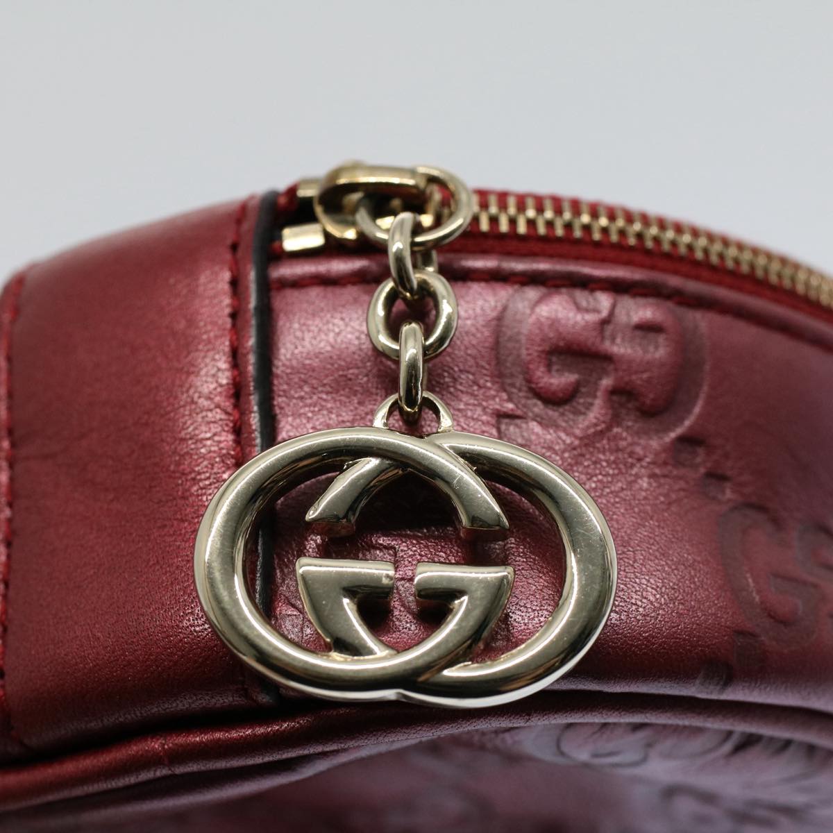 GUCCI GG Canvas Guccissima Pouch Red 212217 yk8686