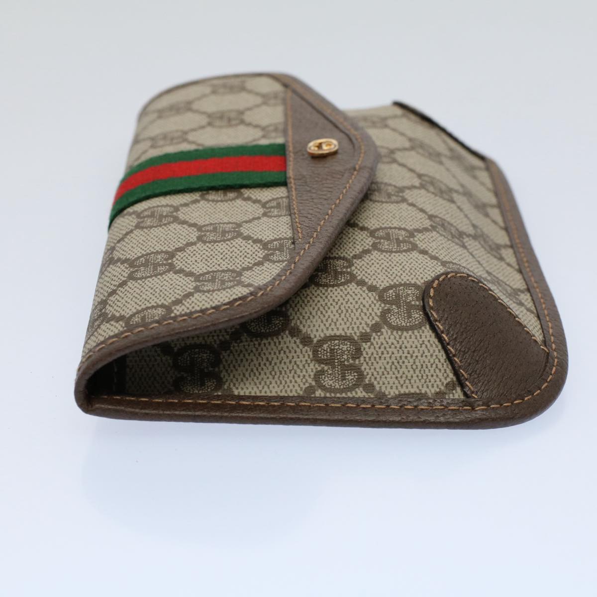 GUCCI GG Canvas Web Sherry Line Pouch Beige Red Green 14 14 5205 yk8690