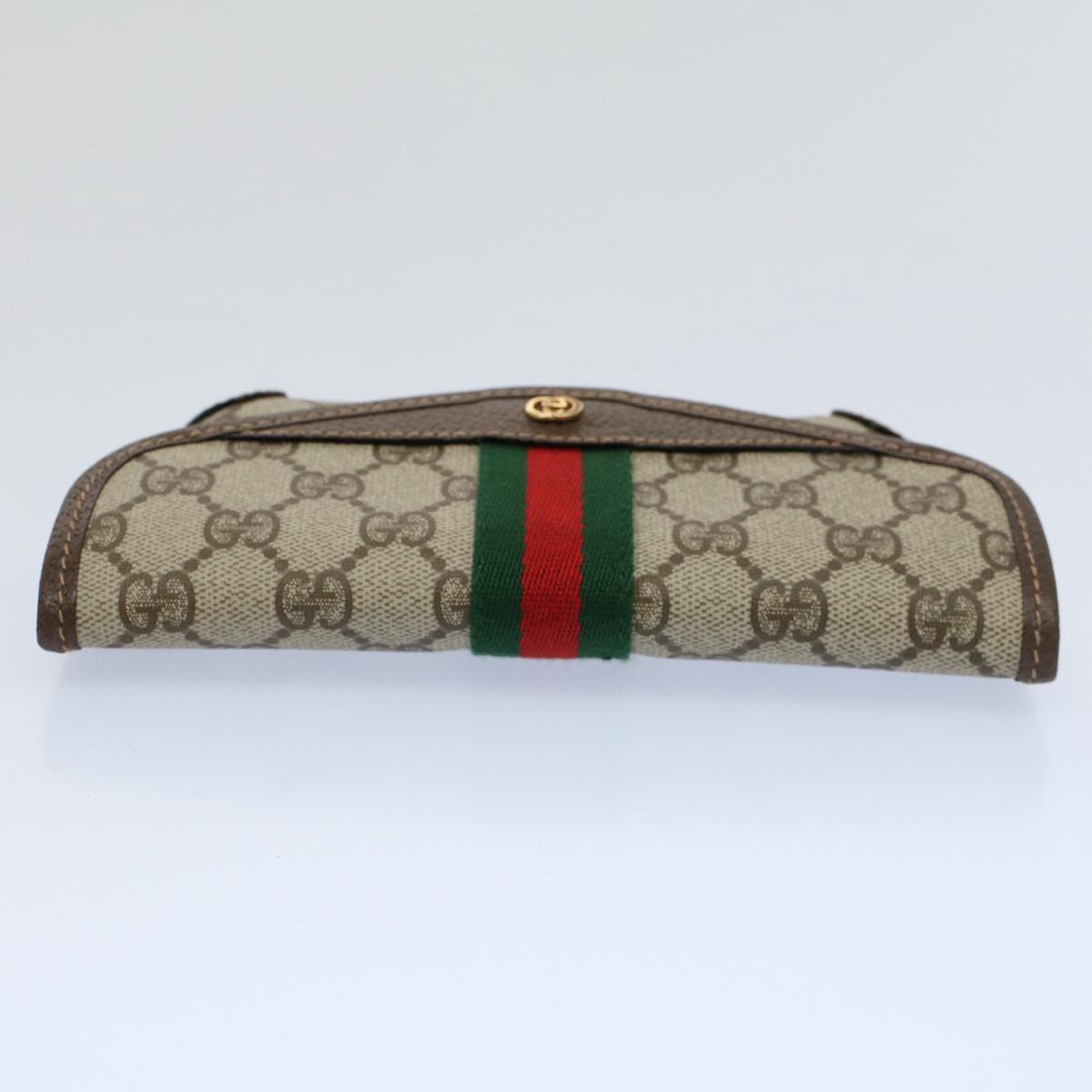 GUCCI GG Canvas Web Sherry Line Pouch Beige Red Green 14 14 5205 yk8690