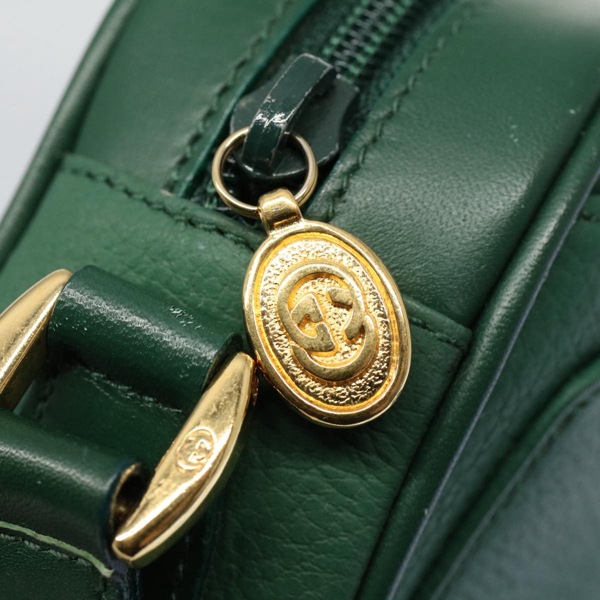 GUCCI Shoulder Bag Leather Green 007 113 0115 yk8692