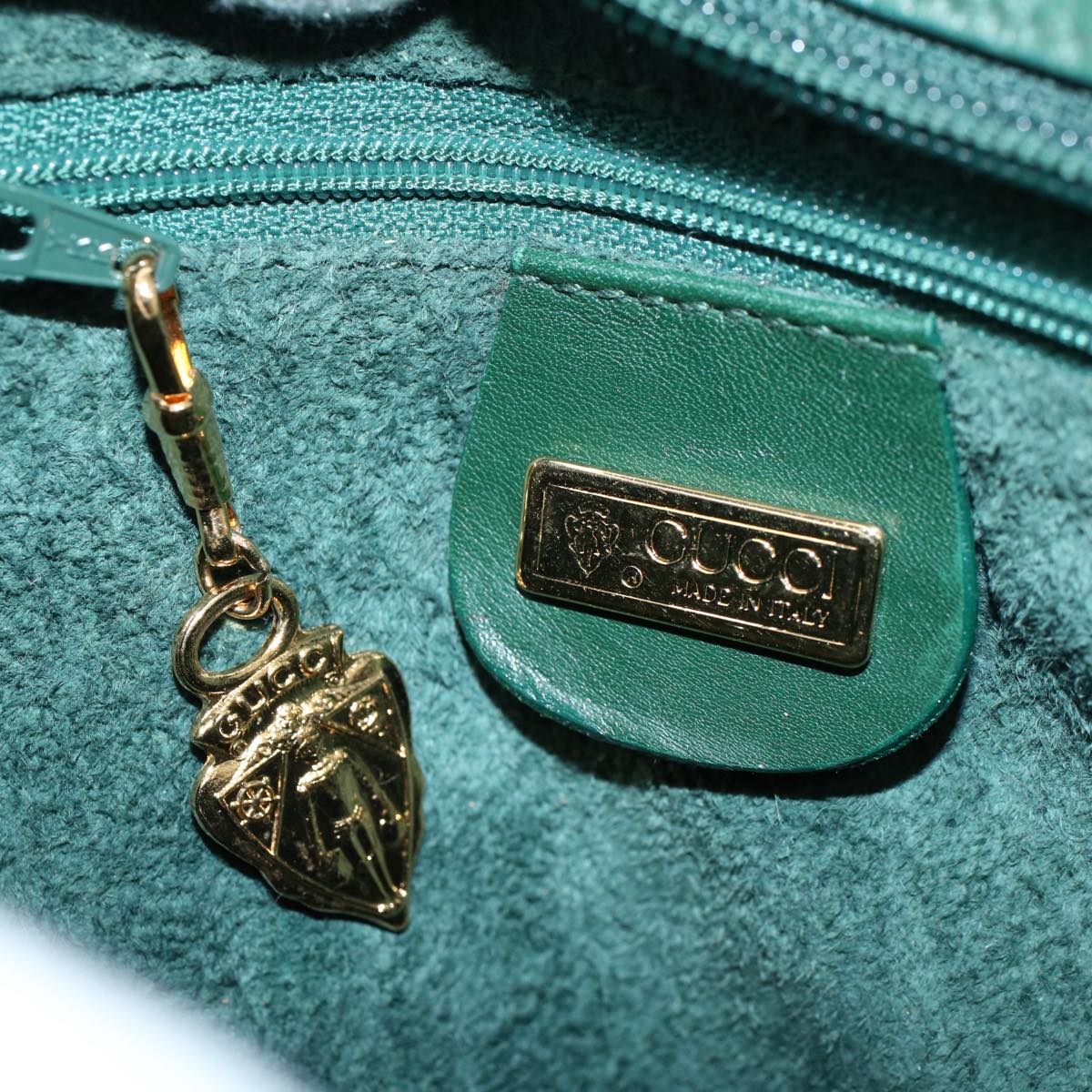 GUCCI Shoulder Bag Leather Green 007 113 0115 yk8692