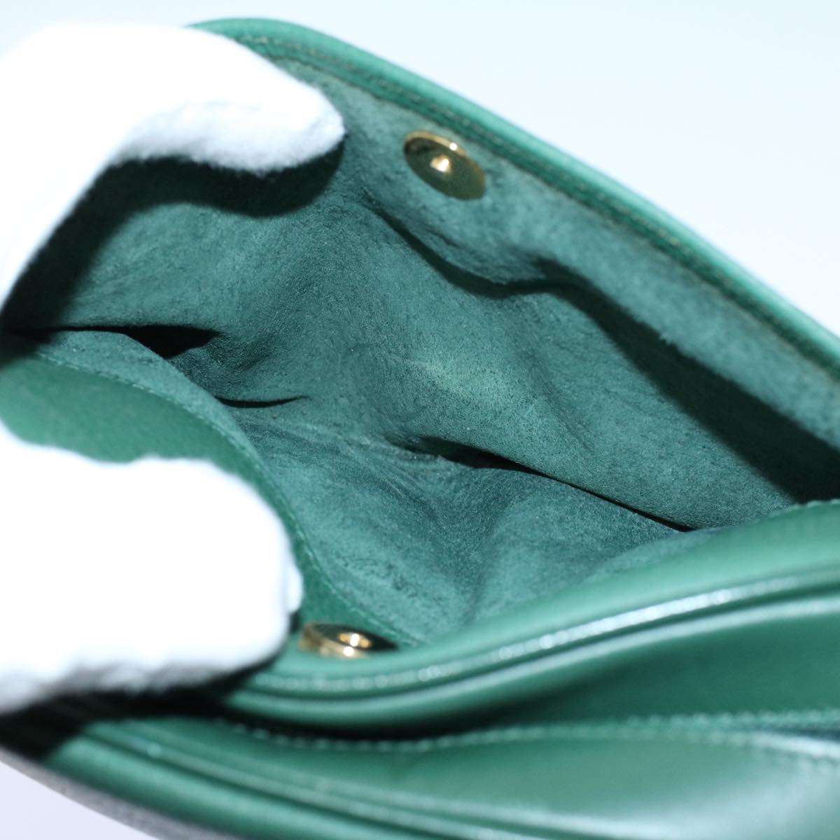 GUCCI Shoulder Bag Leather Green 007 113 0115 yk8692