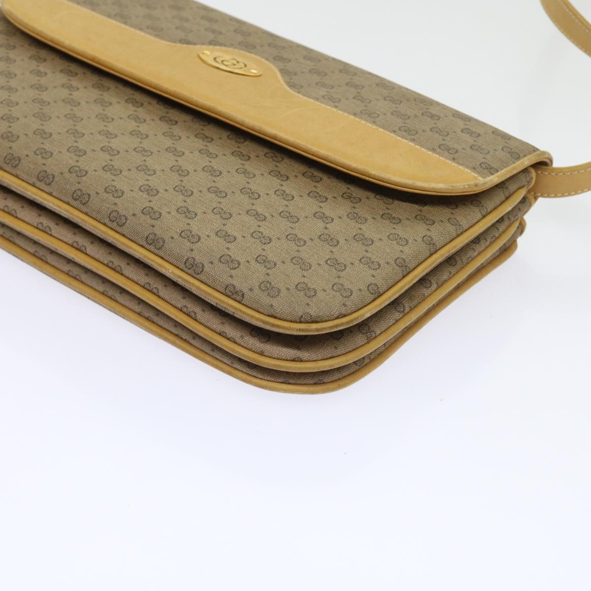 GUCCI Micro GG Canvas Shoulder Bag PVC Leather Beige 004 106 0024 yk8694