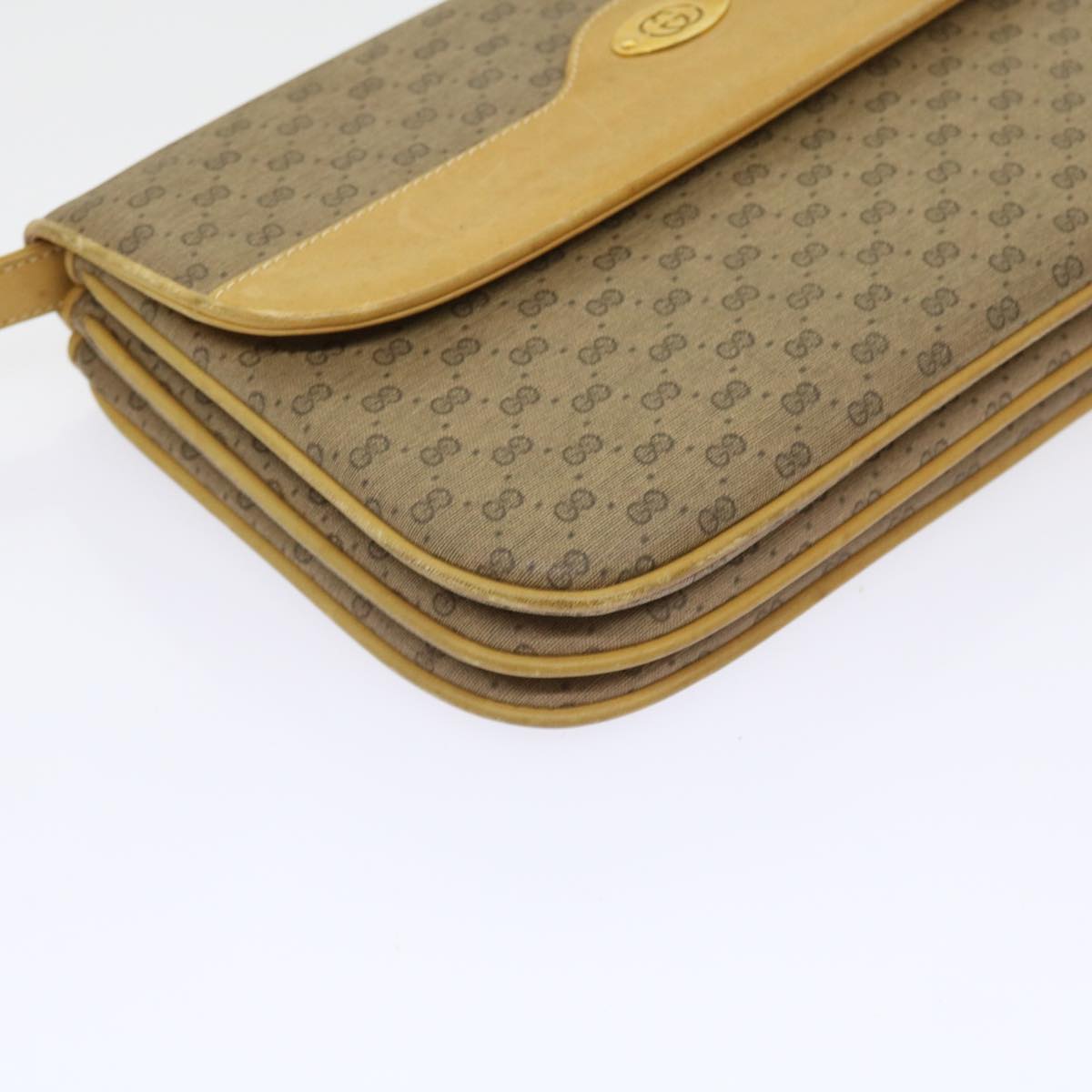 GUCCI Micro GG Canvas Shoulder Bag PVC Leather Beige 004 106 0024 yk8694