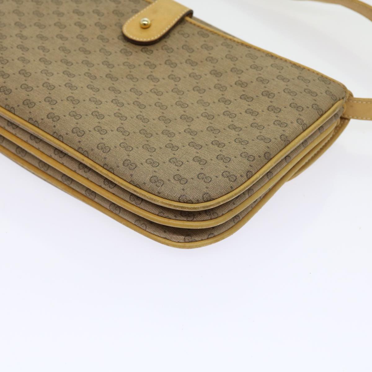 GUCCI Micro GG Canvas Shoulder Bag PVC Leather Beige 004 106 0024 yk8694