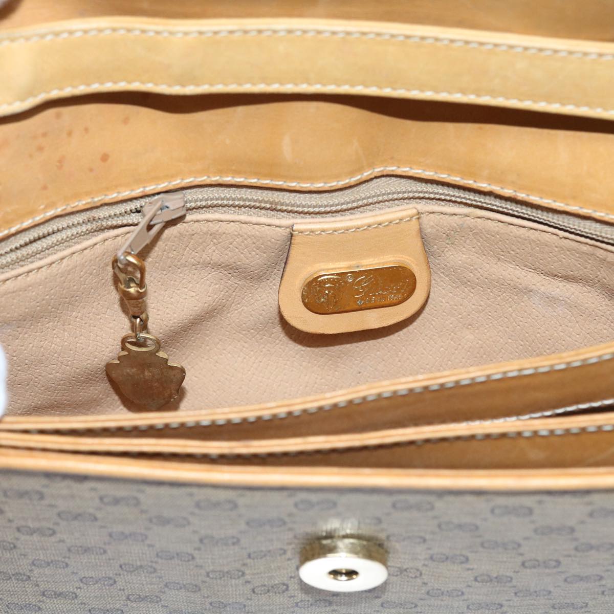 GUCCI Micro GG Canvas Shoulder Bag PVC Leather Beige 004 106 0024 yk8694