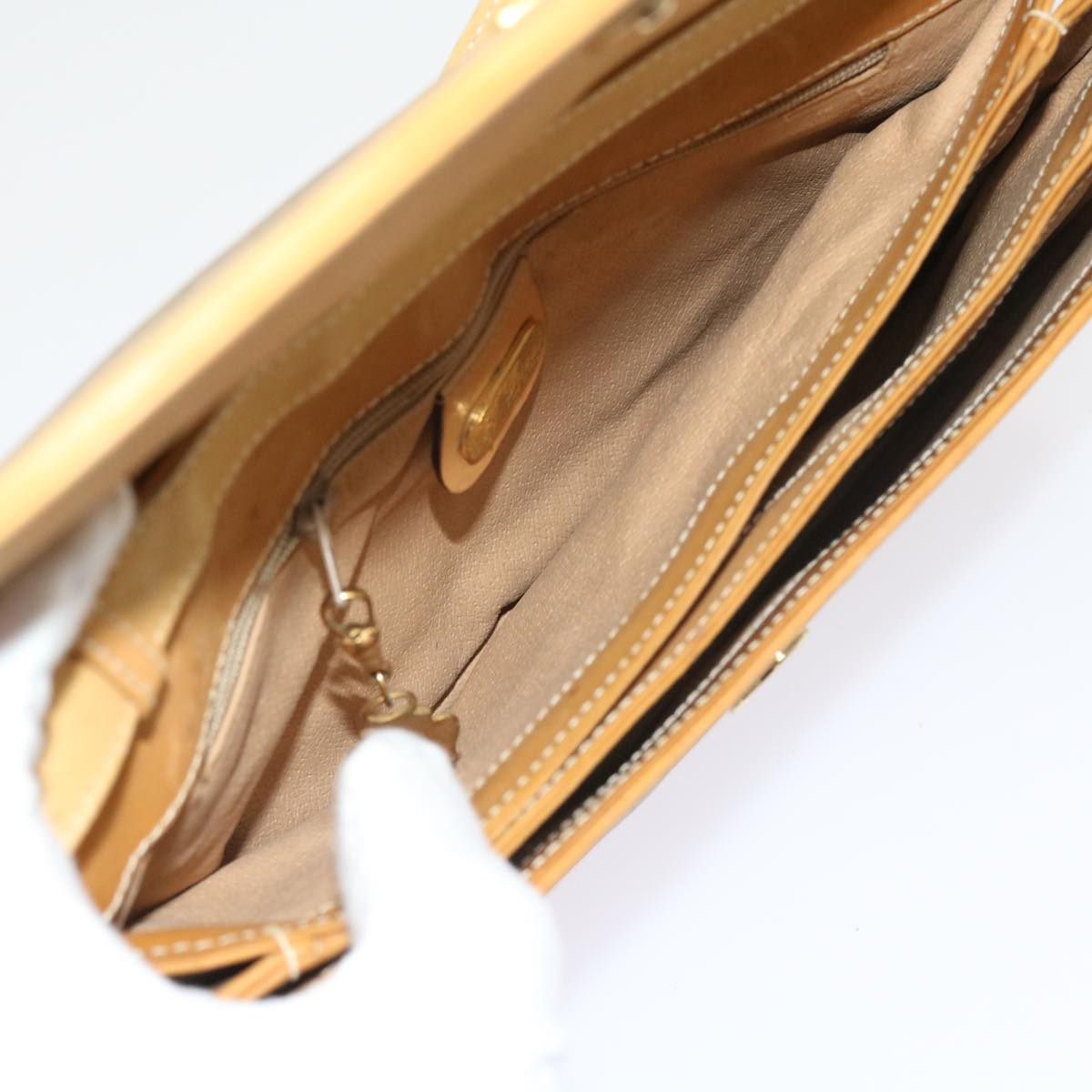 GUCCI Micro GG Canvas Shoulder Bag PVC Leather Beige 004 106 0024 yk8694