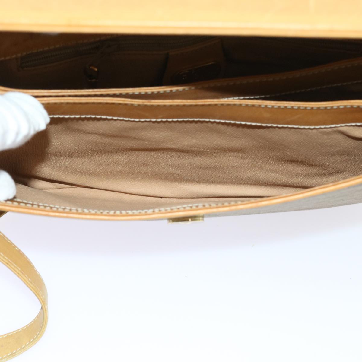 GUCCI Micro GG Canvas Shoulder Bag PVC Leather Beige 004 106 0024 yk8694