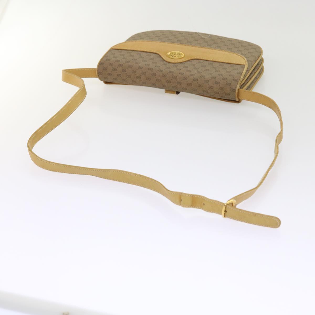 GUCCI Micro GG Canvas Shoulder Bag PVC Leather Beige 004 106 0024 yk8694