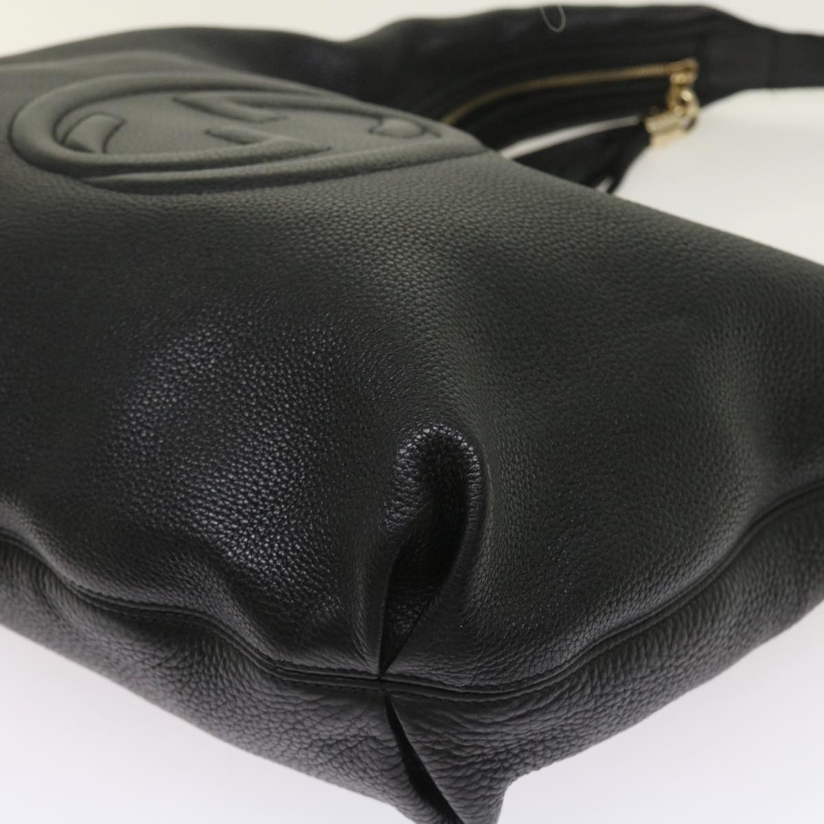 GUCCI Soho Fringe Shoulder Bag Leather Black 282304 yk8698