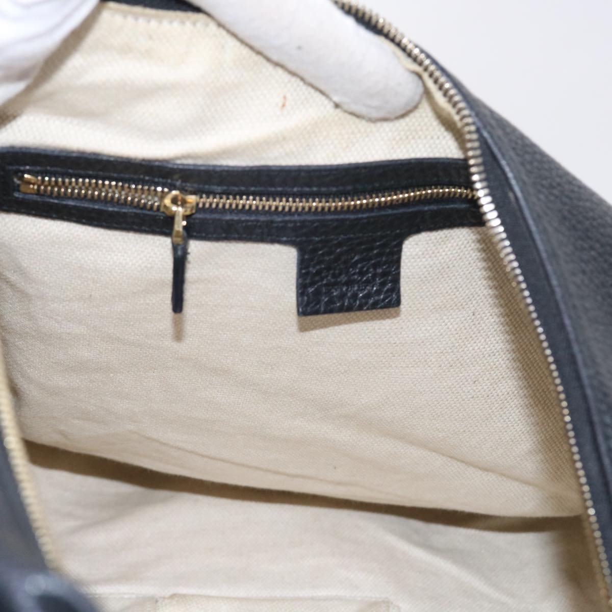 GUCCI Soho Fringe Shoulder Bag Leather Black 282304 yk8698