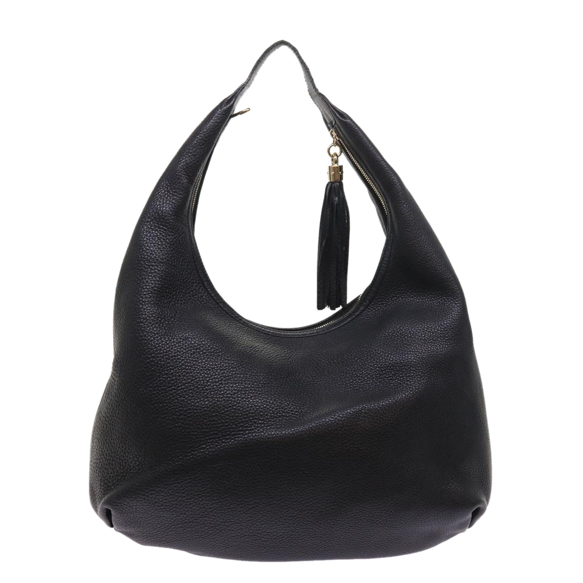 GUCCI Soho Fringe Shoulder Bag Leather Black 282304 yk8698