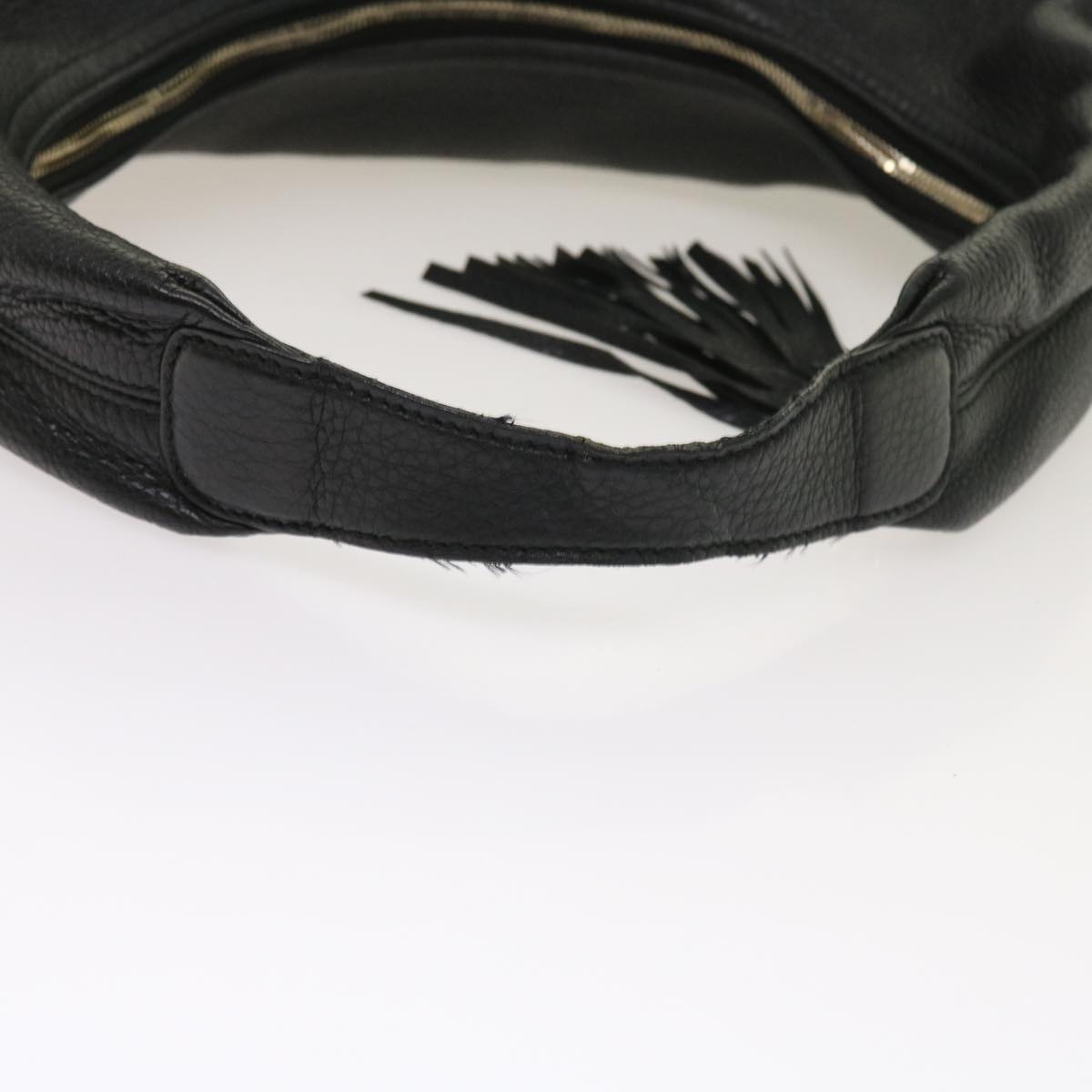 GUCCI Soho Fringe Shoulder Bag Leather Black 282304 yk8698