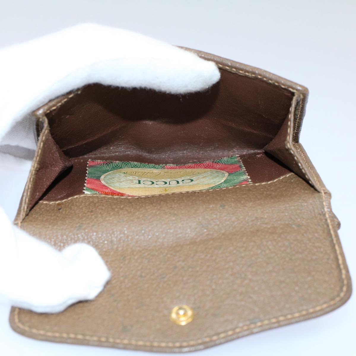 GUCCI GG Canvas Wallet PVC Leather Beige yk8700
