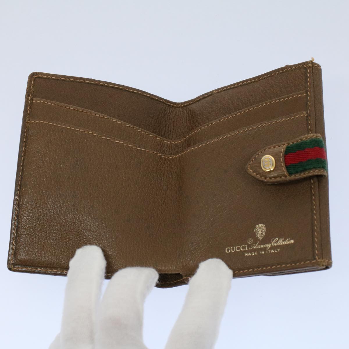 GUCCI GG Canvas Wallet PVC Leather Beige yk8700