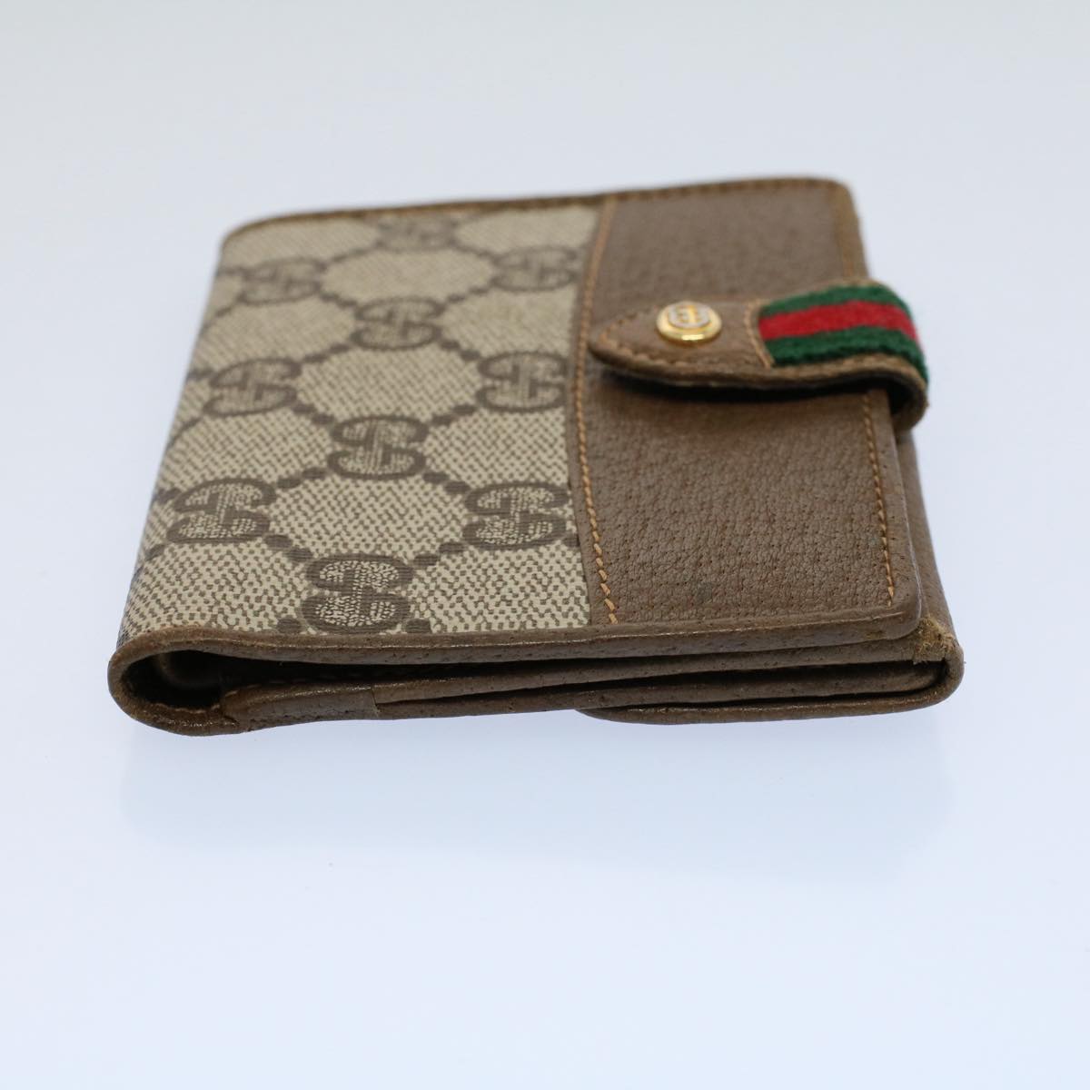 GUCCI GG Canvas Wallet PVC Leather Beige yk8700
