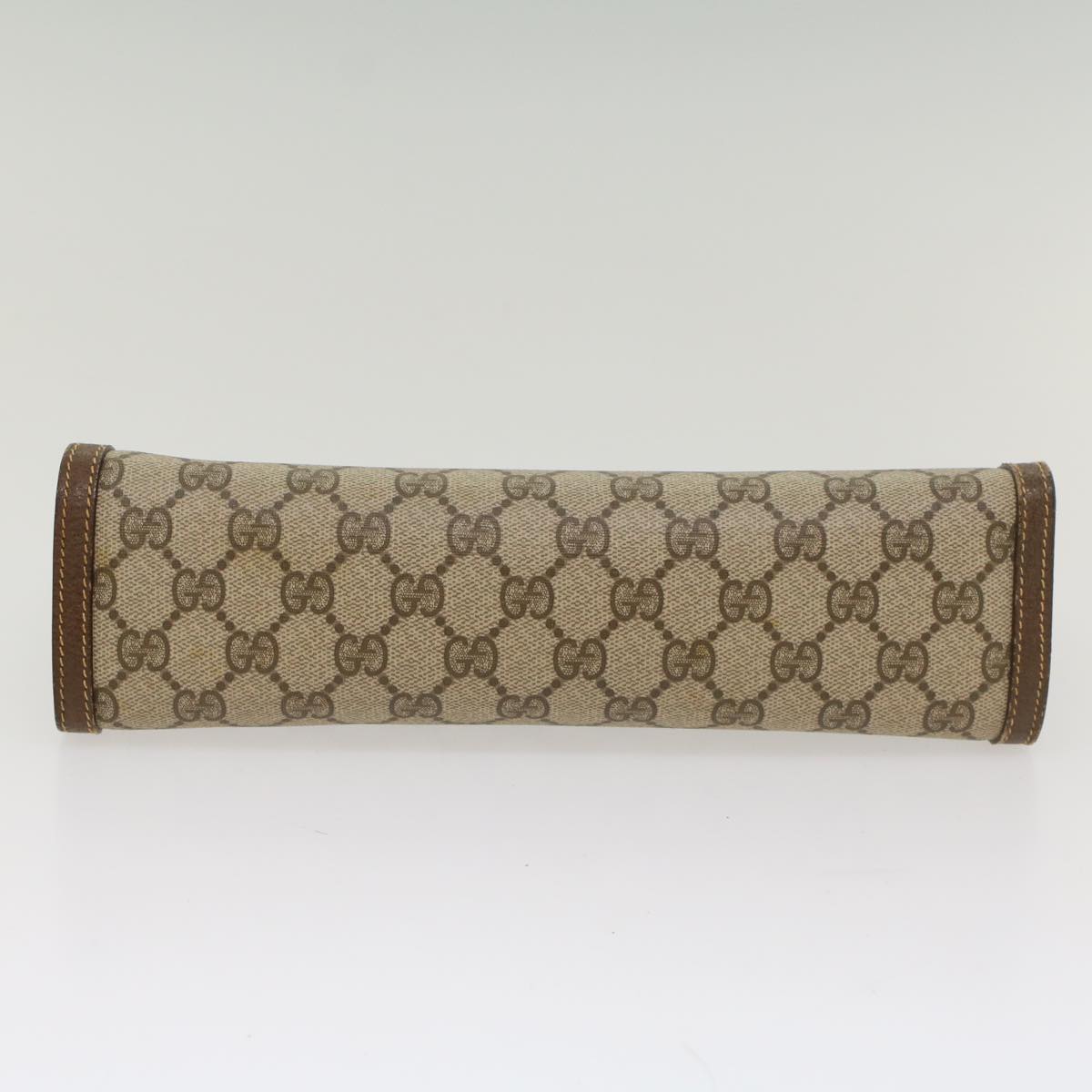 GUCCI GG Canvas Clutch Bag PVC Leather Beige 014 89 0102 yk8706