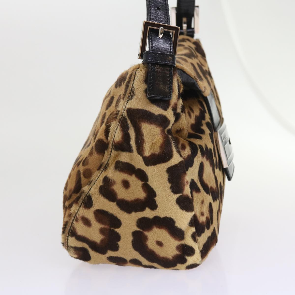 FENDI Leopard Mamma Baguette Shoulder Bag Harako leather Brown yk8707