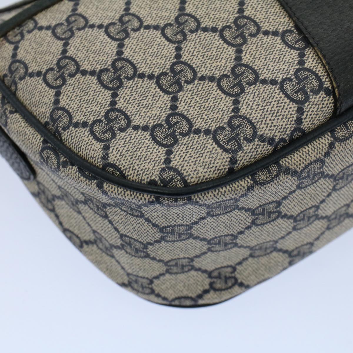 GUCCI GG Canvas Sherry Line Shoulder Bag Gray Red Navy 89 02 032 yk8710