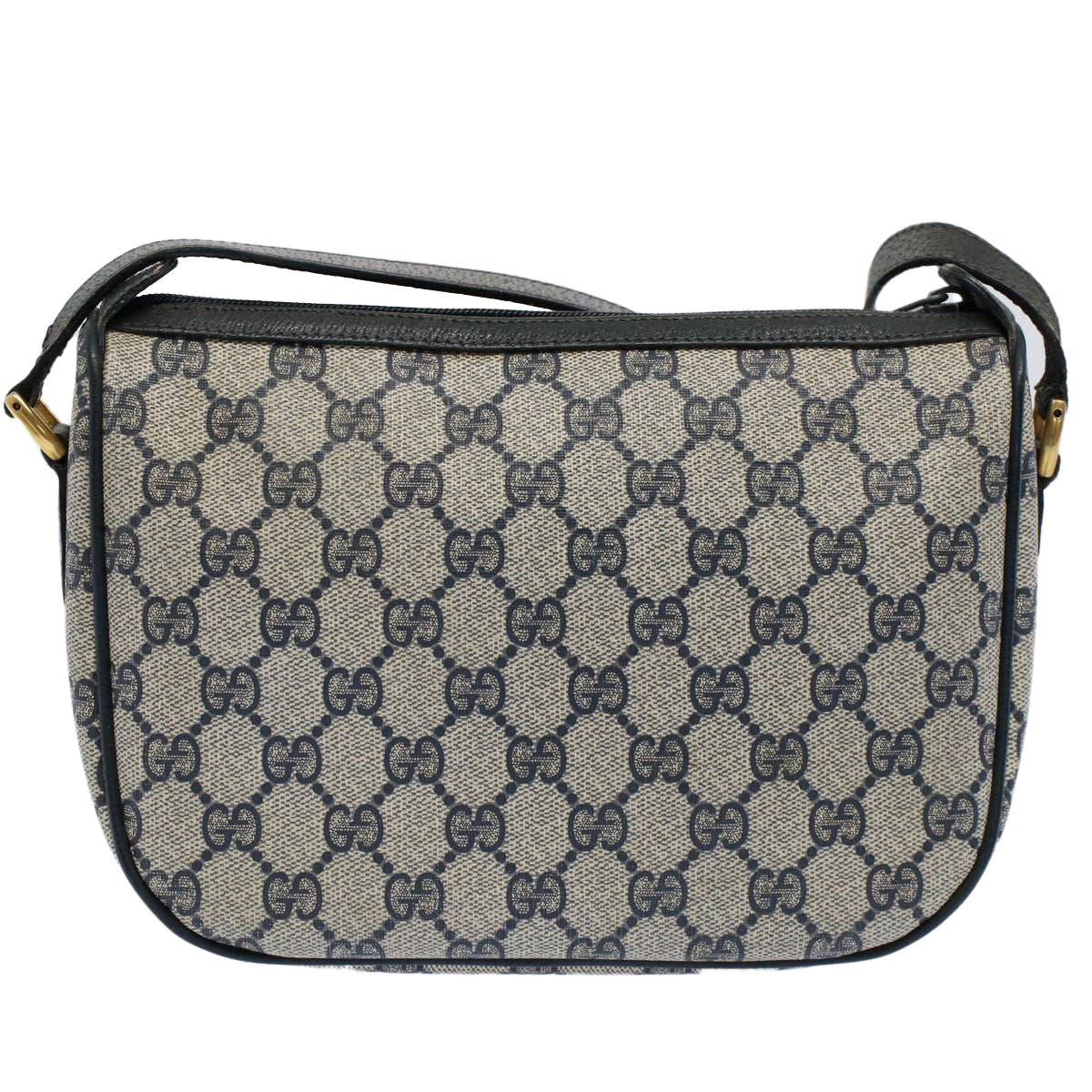 GUCCI GG Canvas Sherry Line Shoulder Bag Gray Red Navy 89 02 032 yk8710