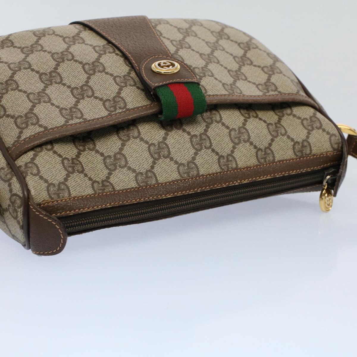 GUCCI GG Canvas Web Sherry Line Shoulder Bag Beige Red 89 02 032 yk8711