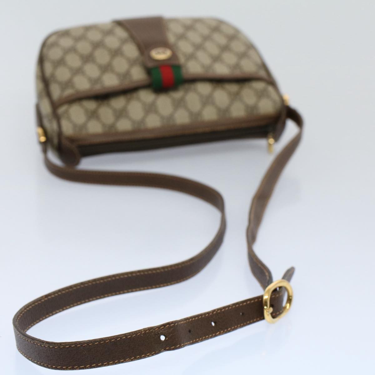 GUCCI GG Canvas Web Sherry Line Shoulder Bag Beige Red 89 02 032 yk8711