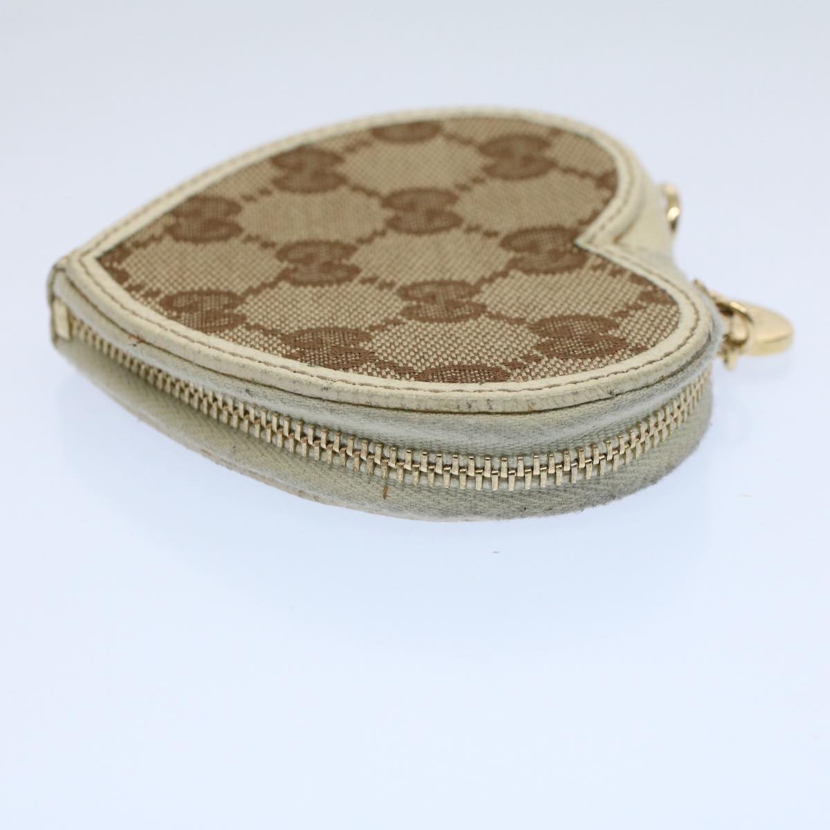 GUCCI GG Canvas Heart Coin Purse Beige 152615 yk8712