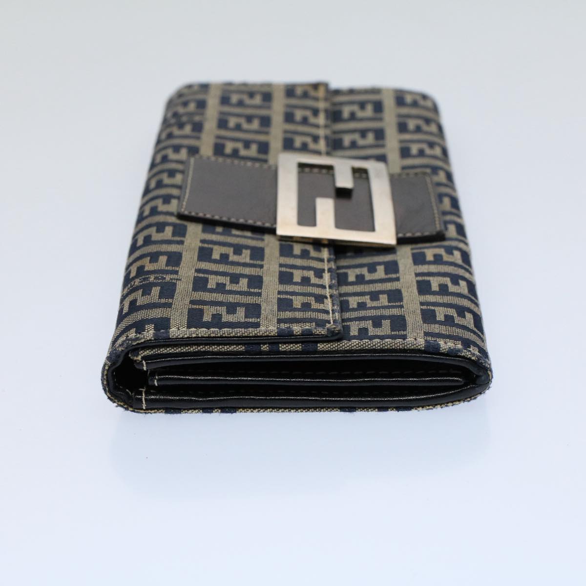 FENDI Zucchino Canvas Wallet Navy yk8715