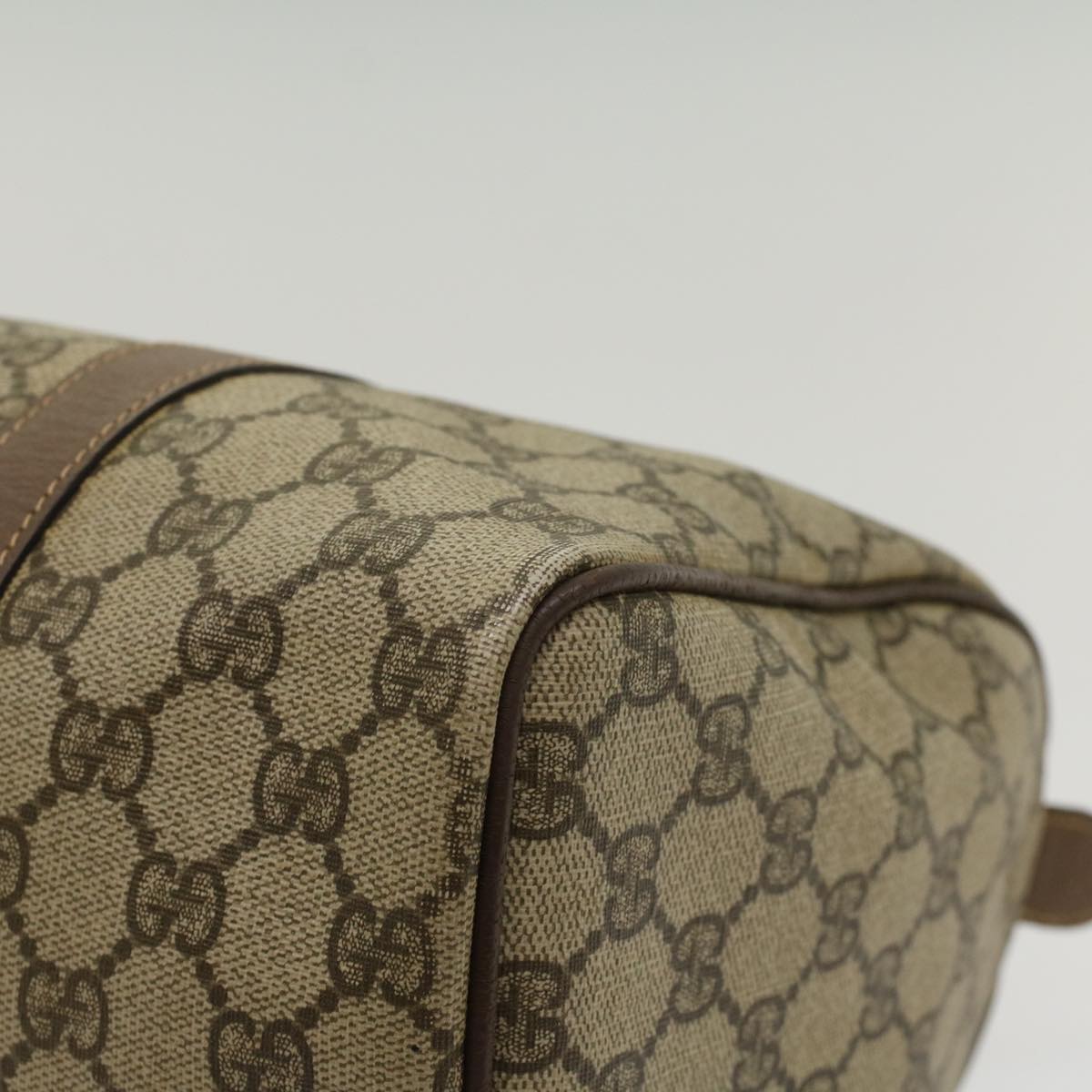 GUCCI GG Canvas Boston Bag PVC Leather Beige 002 123 6842 yk8724