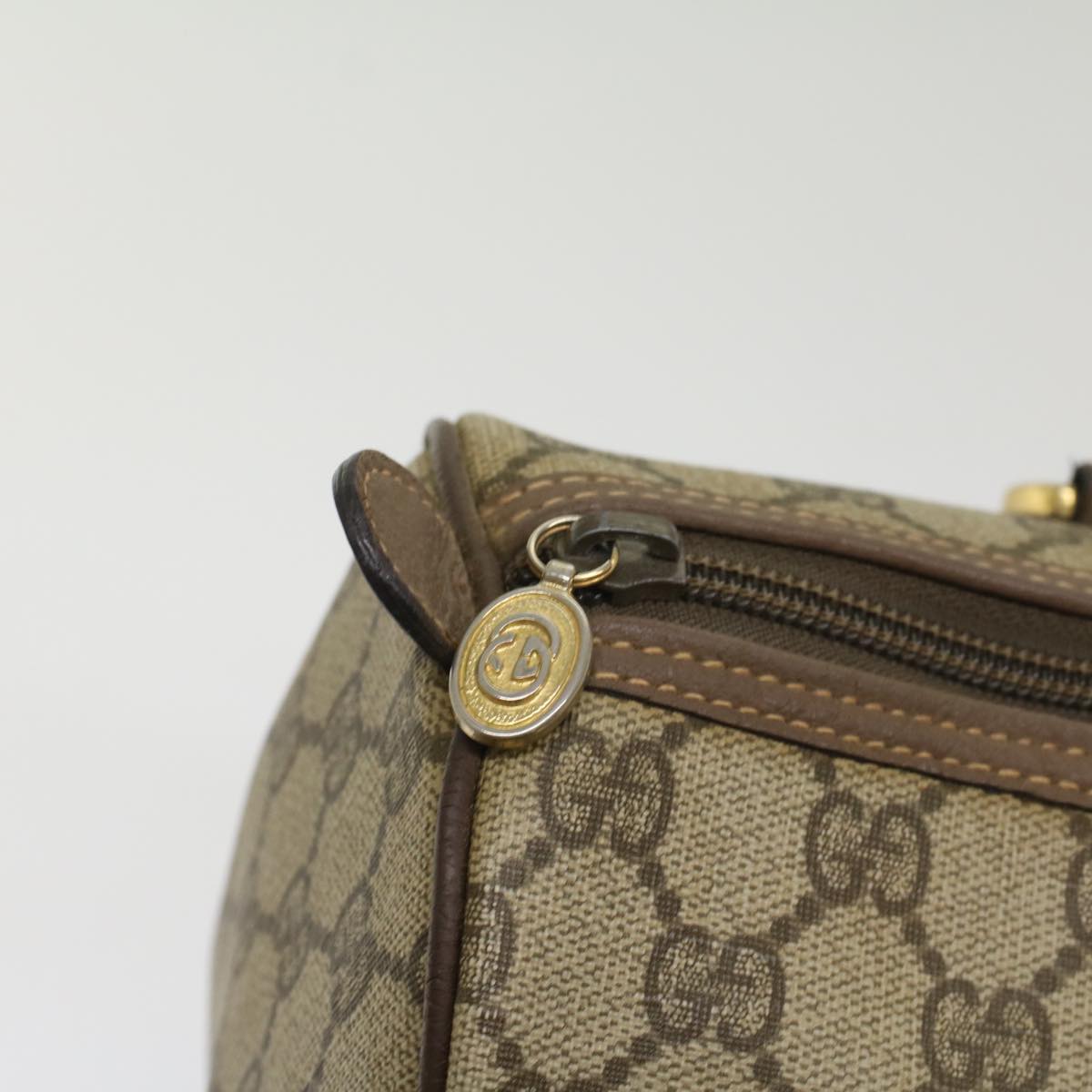 GUCCI GG Canvas Boston Bag PVC Leather Beige 002 123 6842 yk8724
