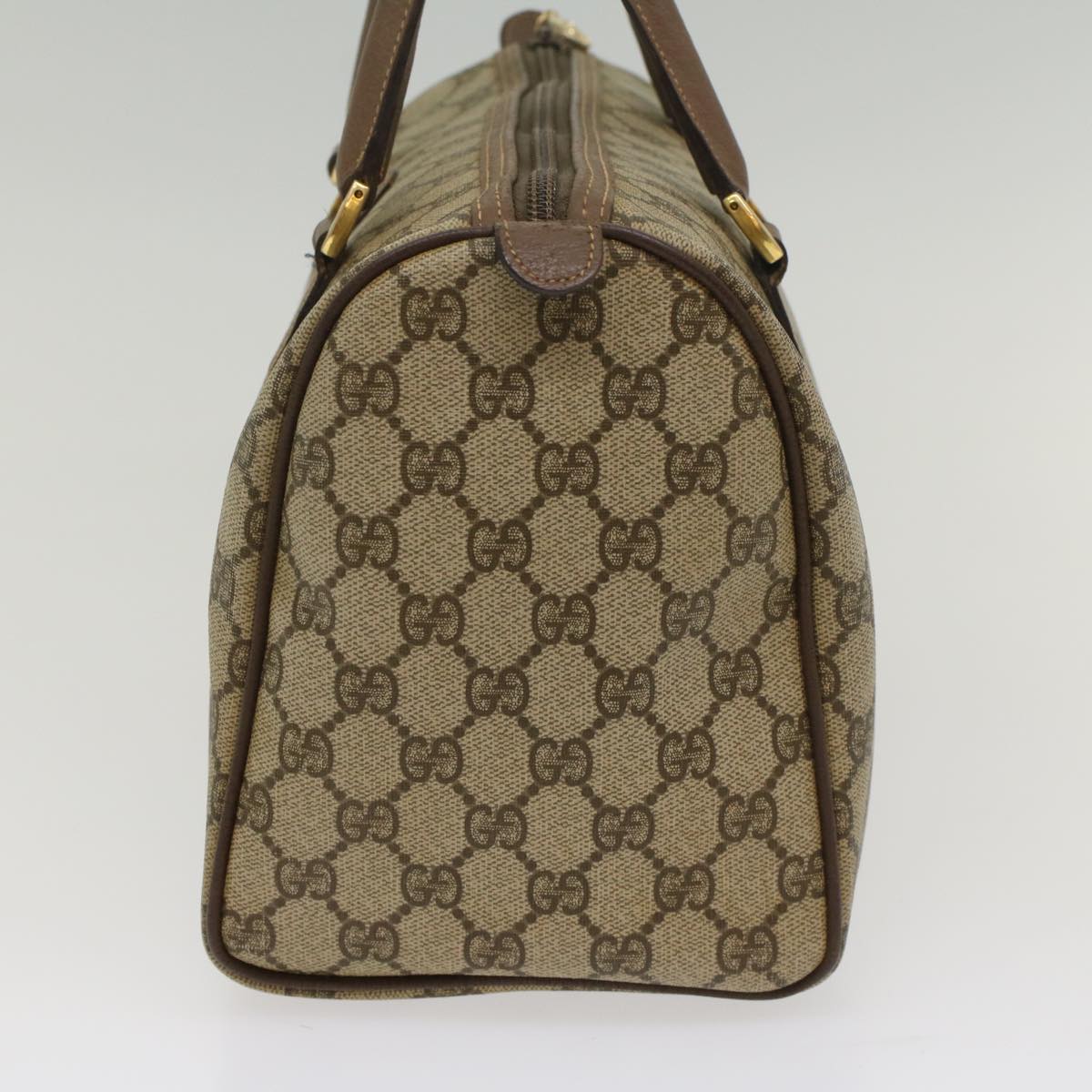 GUCCI GG Canvas Boston Bag PVC Leather Beige 002 123 6842 yk8724