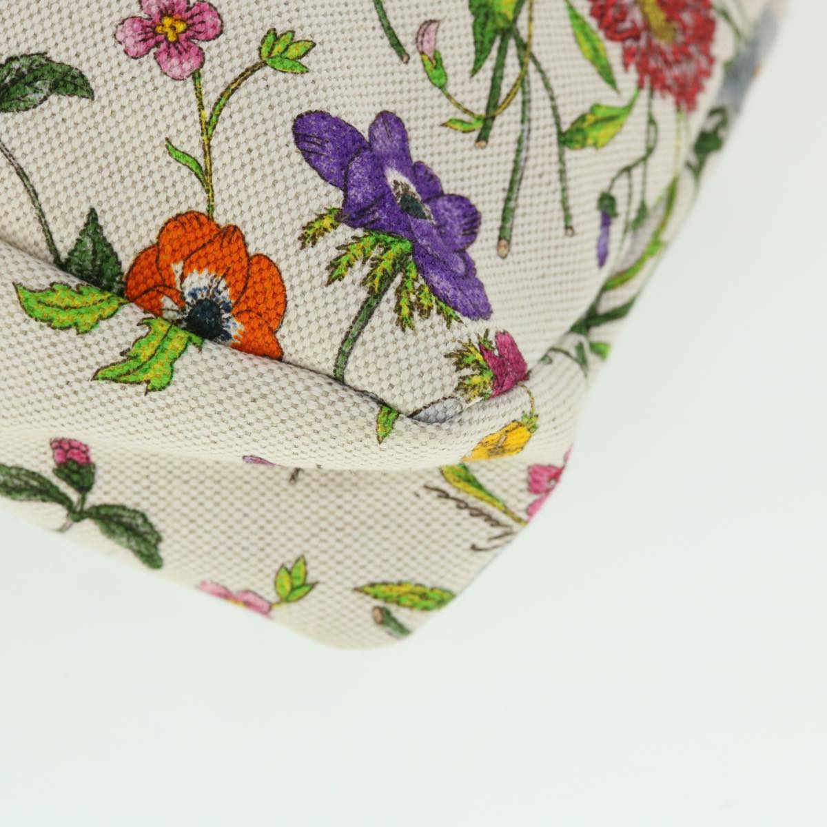 GUCCI Flora Horsebit Hand Bag Canvas Multicolor 145823 yk8726