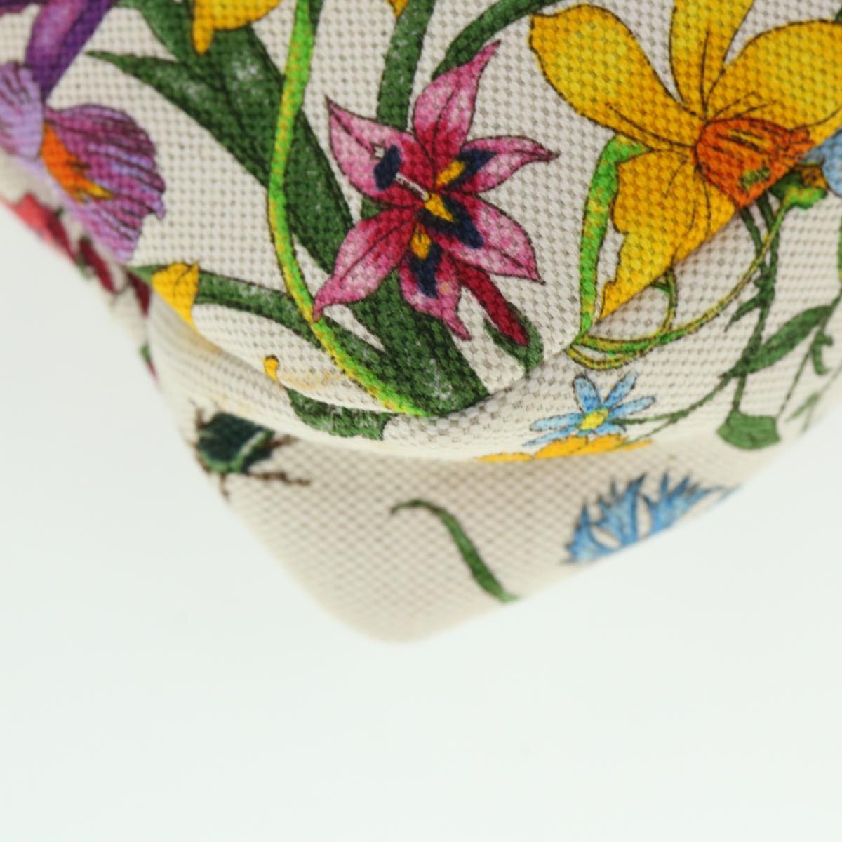 GUCCI Flora Horsebit Hand Bag Canvas Multicolor 145823 yk8726