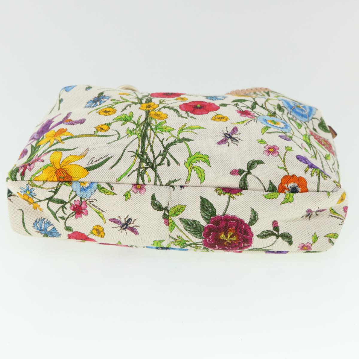 GUCCI Flora Horsebit Hand Bag Canvas Multicolor 145823 yk8726