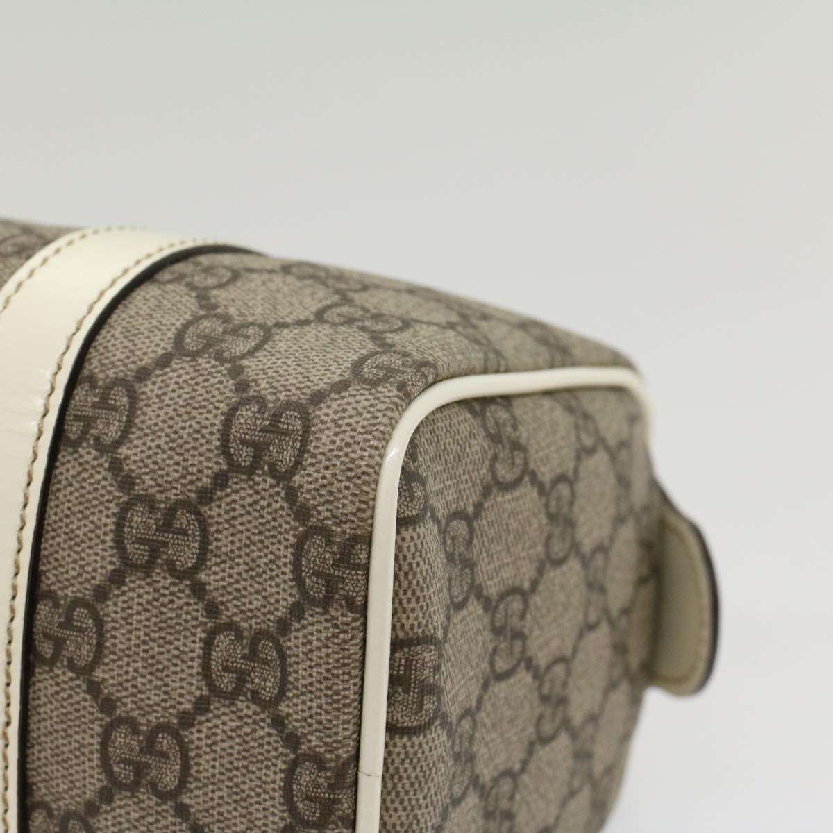 GUCCI GG Canvas Mini Boston Bag PVC Leather Beige 193604 yk8727
