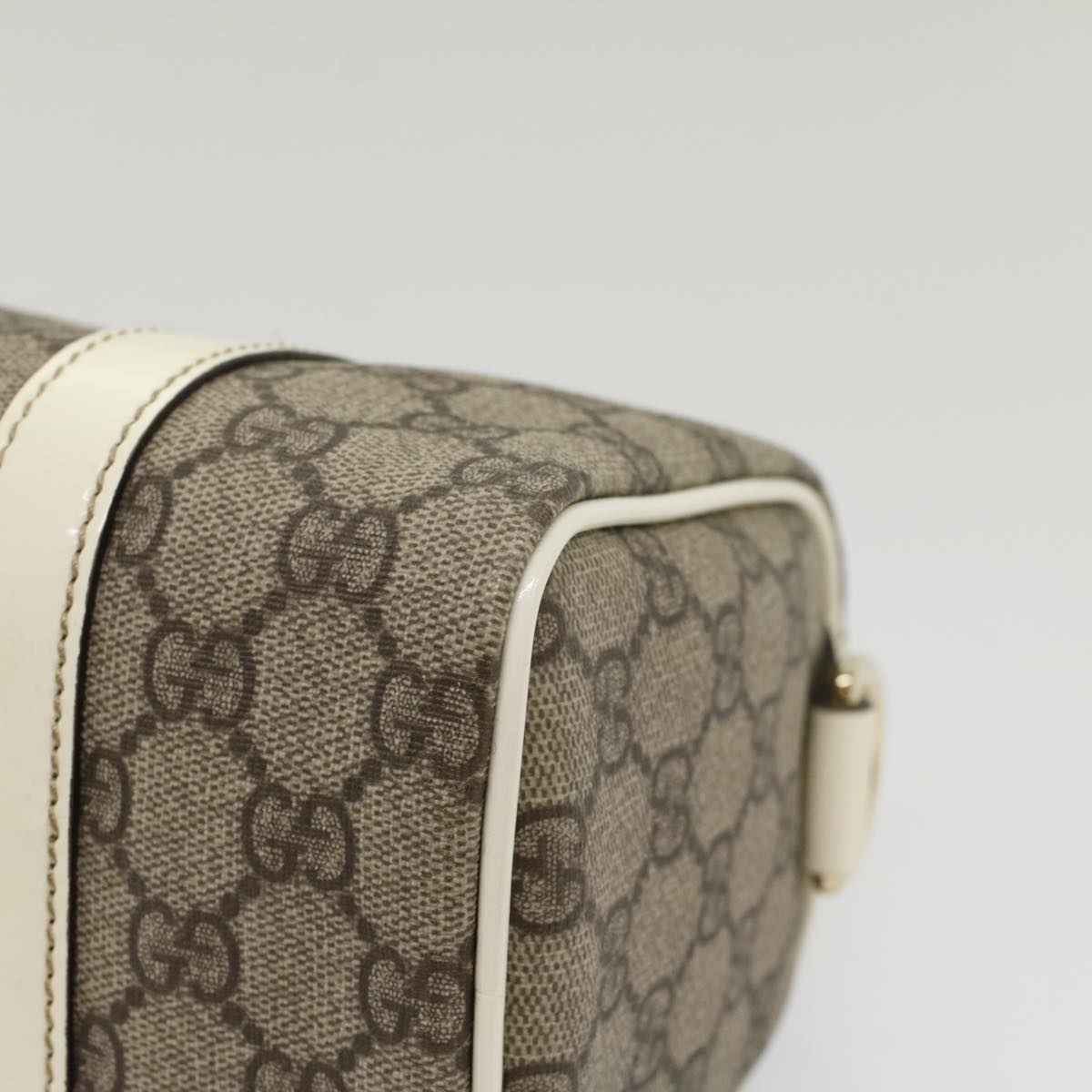 GUCCI GG Canvas Mini Boston Bag PVC Leather Beige 193604 yk8727