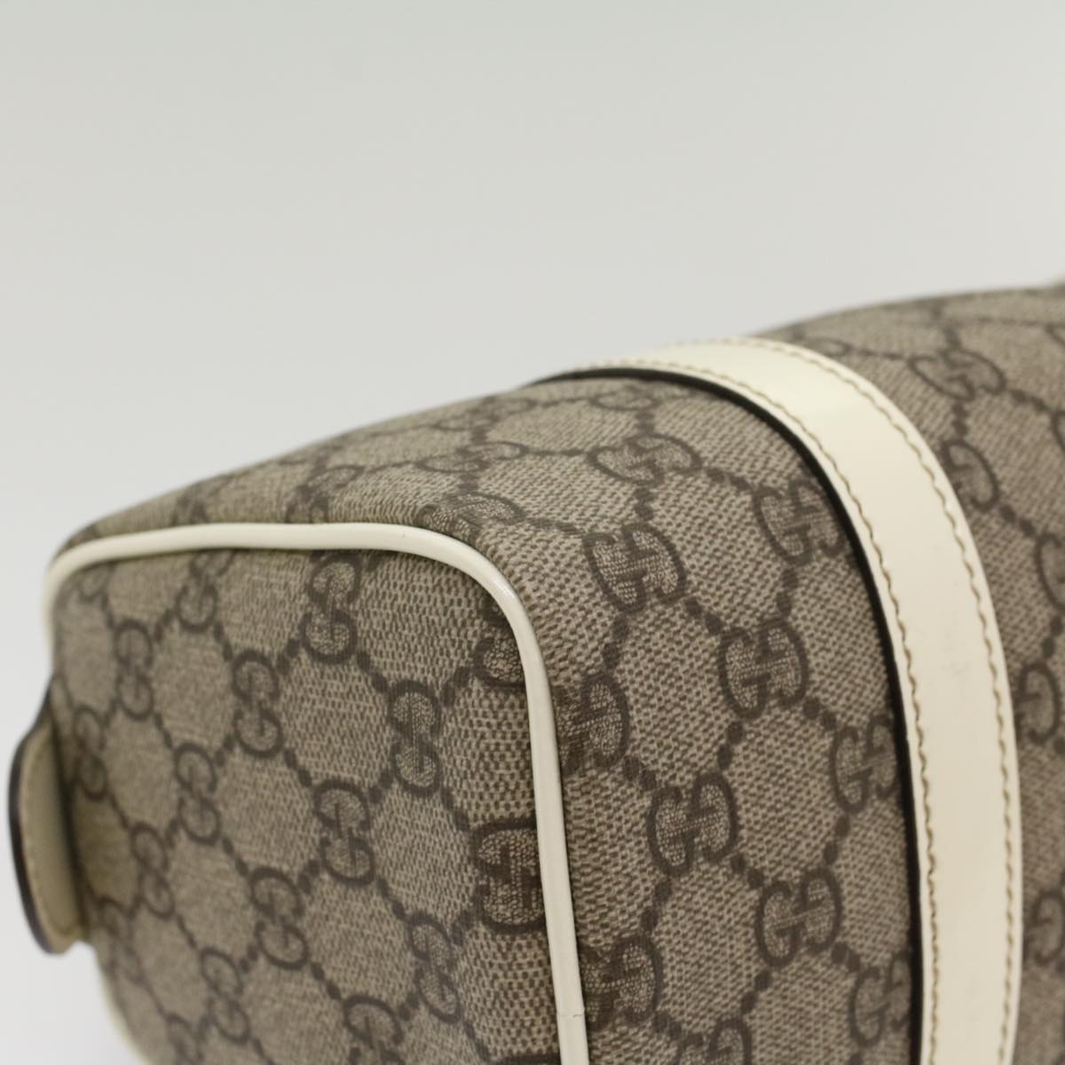 GUCCI GG Canvas Mini Boston Bag PVC Leather Beige 193604 yk8727