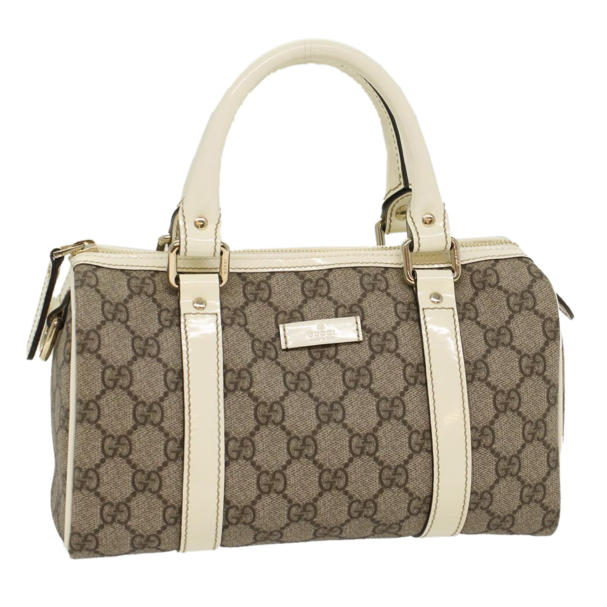 GUCCI GG Canvas Mini Boston Bag PVC Leather Beige 193604 yk8727
