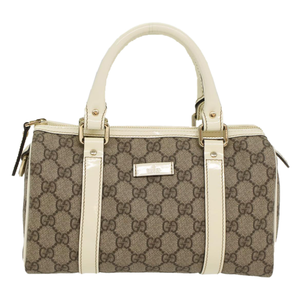 GUCCI GG Canvas Mini Boston Bag PVC Leather Beige 193604 yk8727