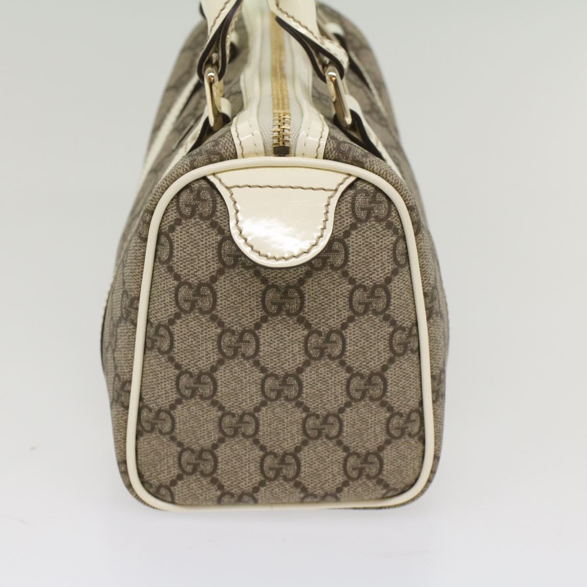 GUCCI GG Canvas Mini Boston Bag PVC Leather Beige 193604 yk8727