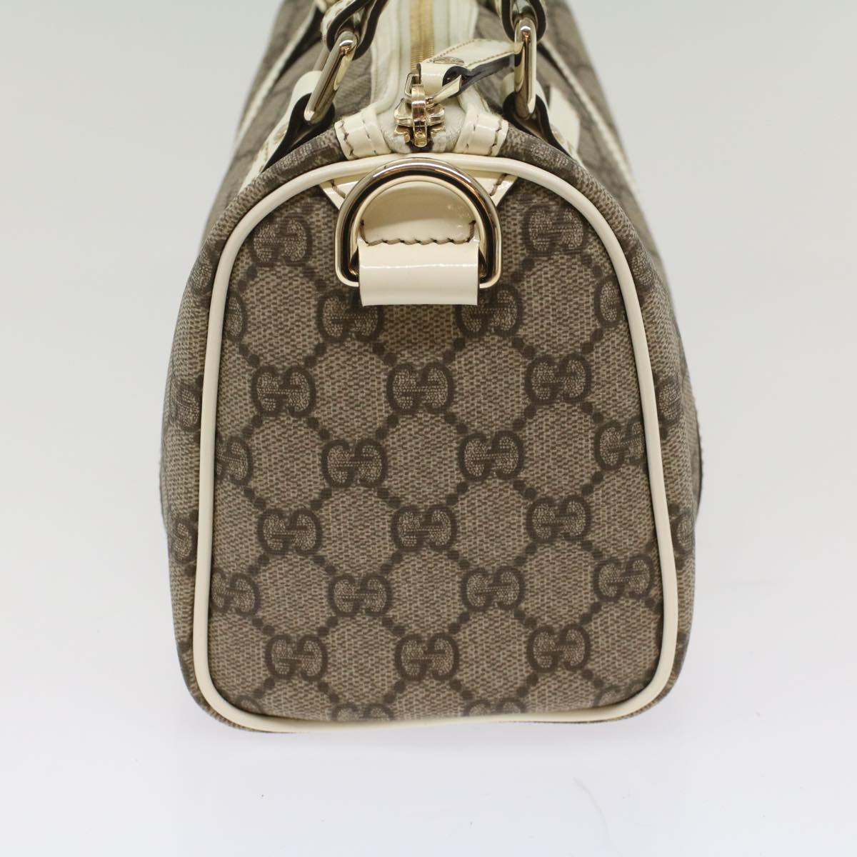 GUCCI GG Canvas Mini Boston Bag PVC Leather Beige 193604 yk8727