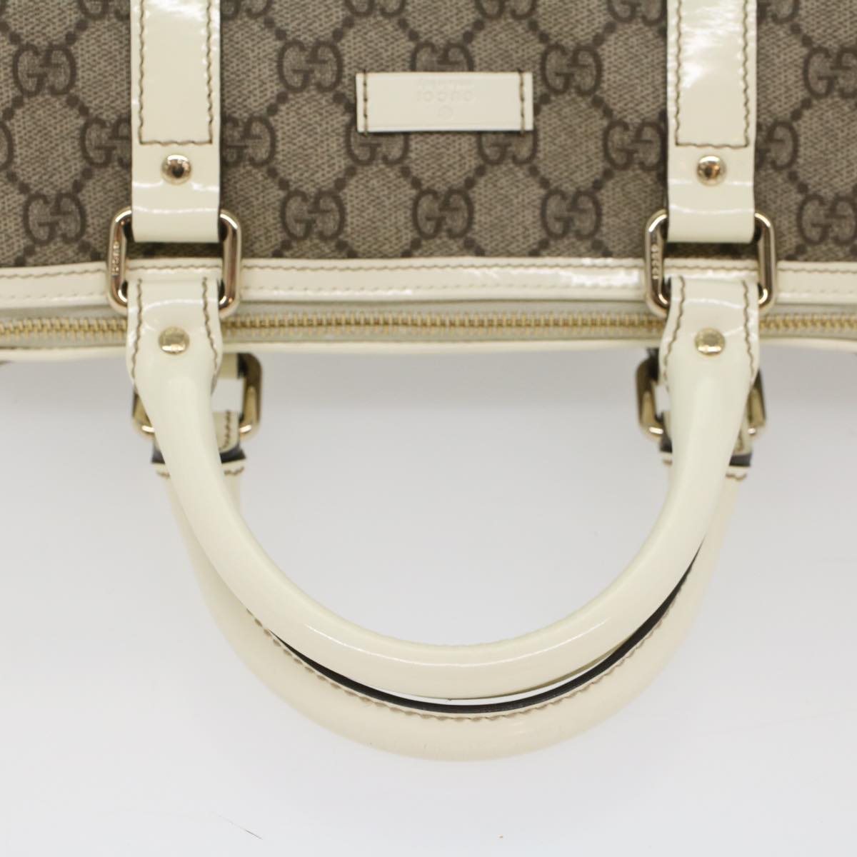 GUCCI GG Canvas Mini Boston Bag PVC Leather Beige 193604 yk8727