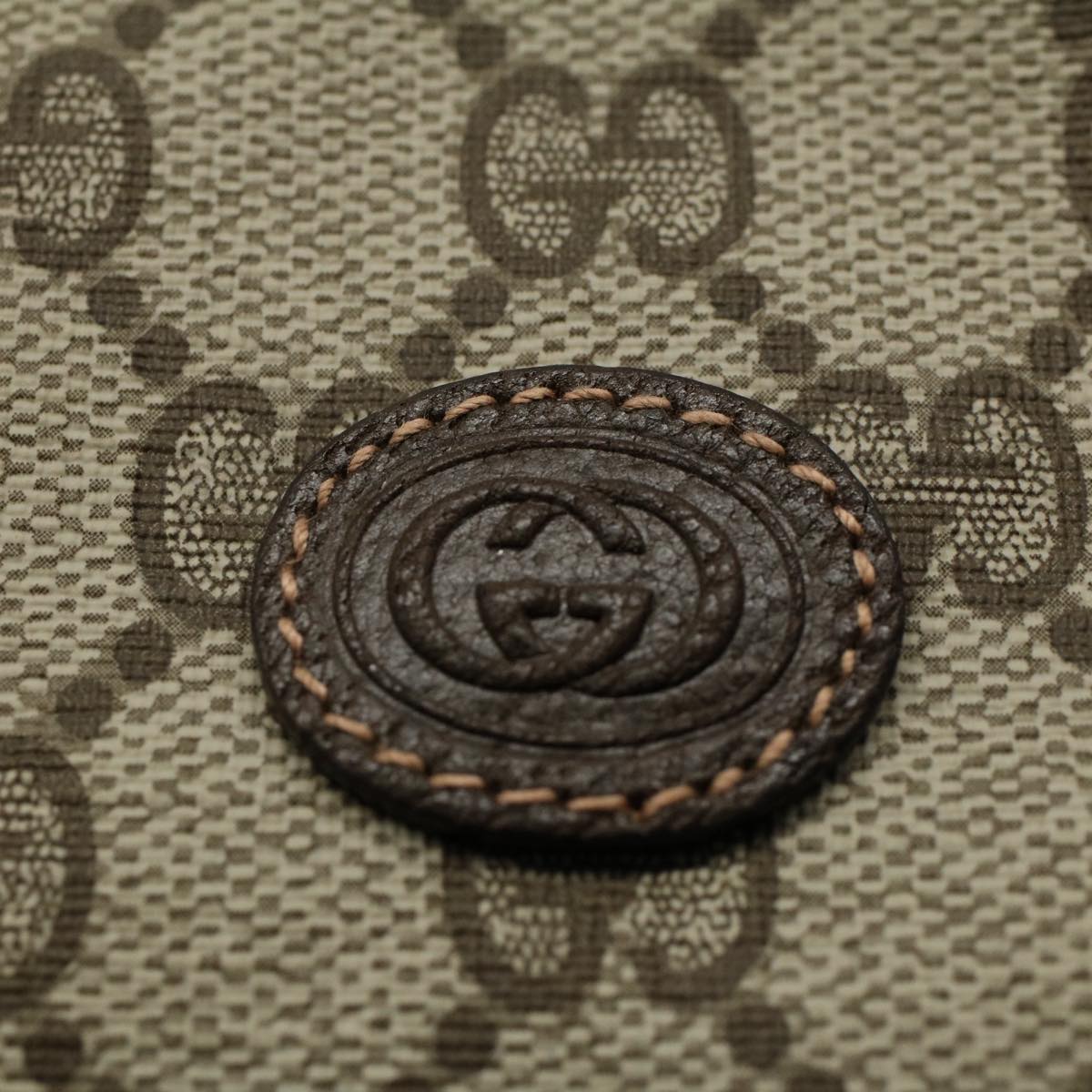 GUCCI GG Canvas Pouch PVC Leather Beige 014 115 6088 9411 yk8737