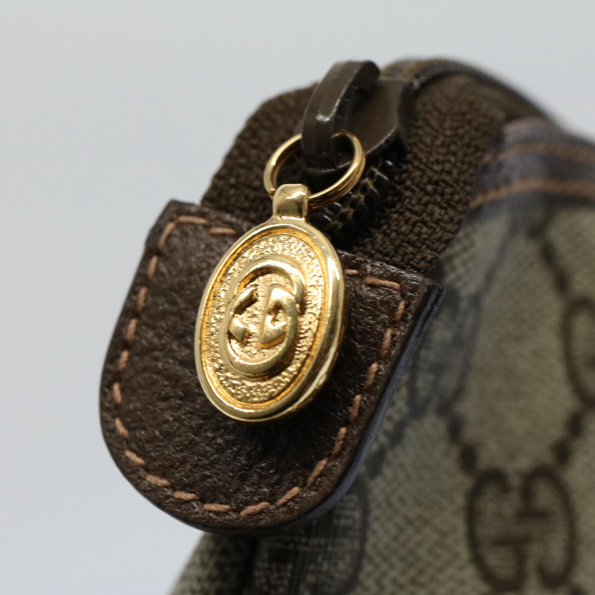 GUCCI GG Canvas Pouch PVC Leather Beige 014 115 6088 9411 yk8737