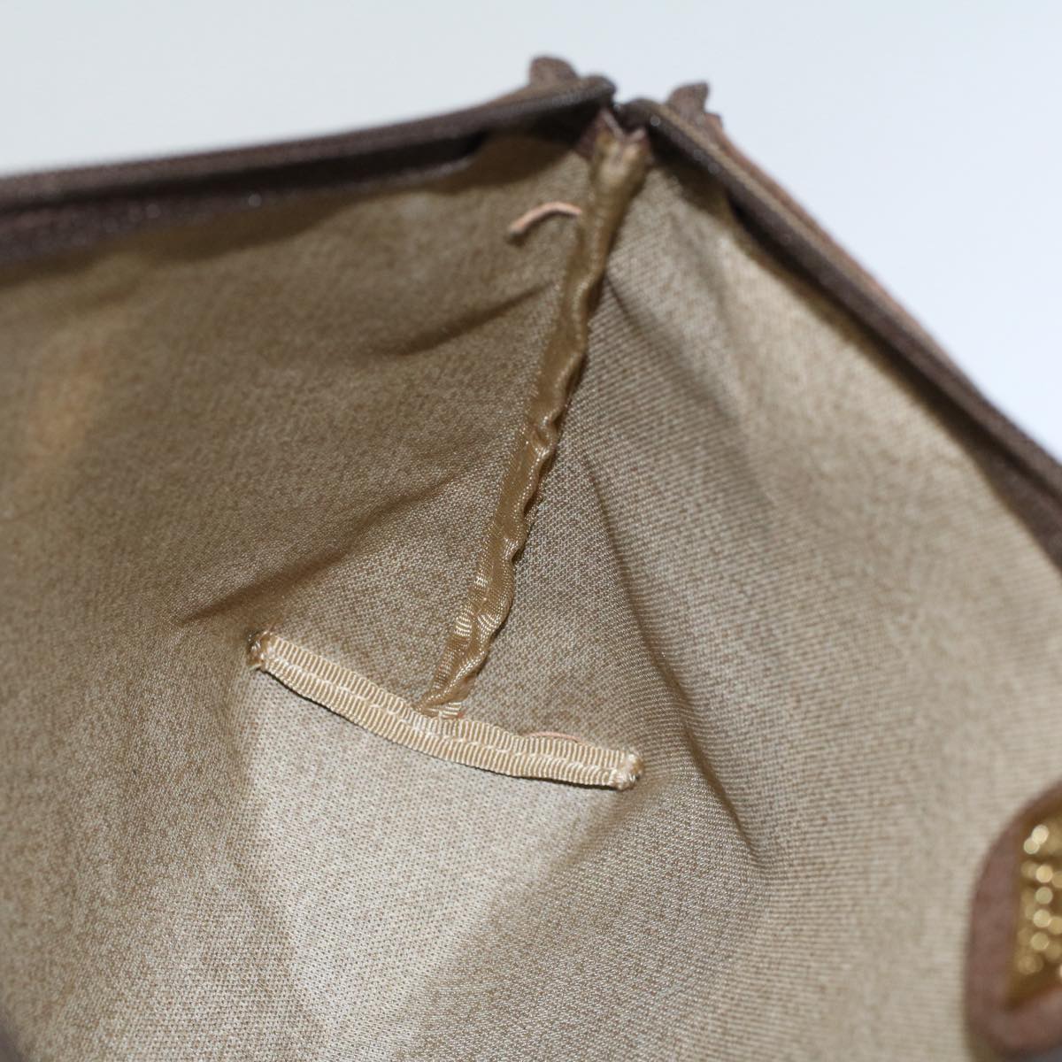 GUCCI GG Canvas Pouch PVC Leather Beige 014 115 6088 9411 yk8737