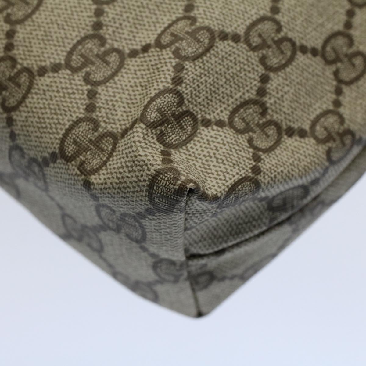 GUCCI GG Canvas Pouch PVC Leather Beige 014 115 6088 9411 yk8737